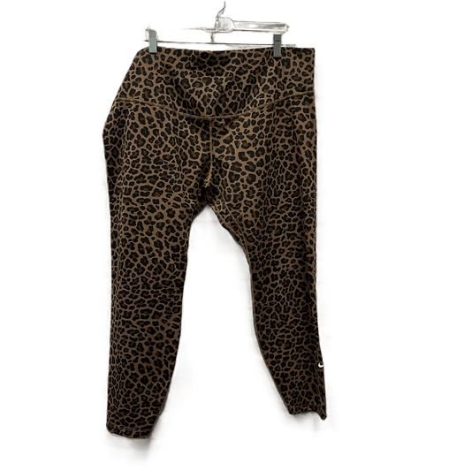 Athletic Leggings By Nike Apparel In Animal Print, Size: 2x