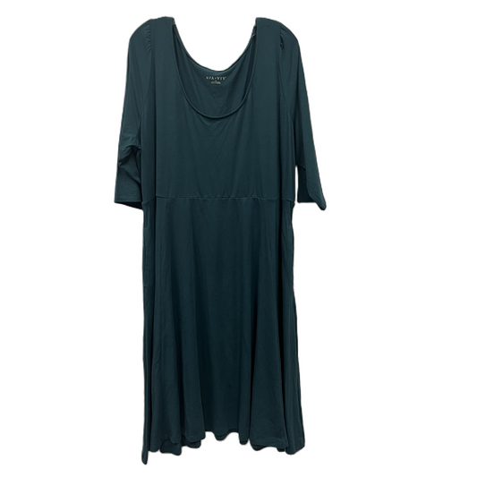 Dress Casual Midi By Ava & Viv In Green, Size: 2x