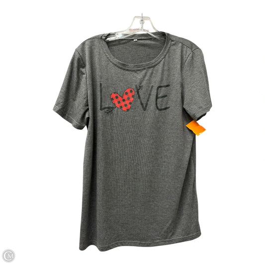 Top Short Sleeve  In Grey, Size: L