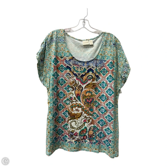 Top Short Sleeve By Chicos In Green, Size: Xl