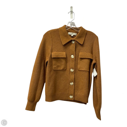 Sweater Cardigan By Loft In Orange, Size: S