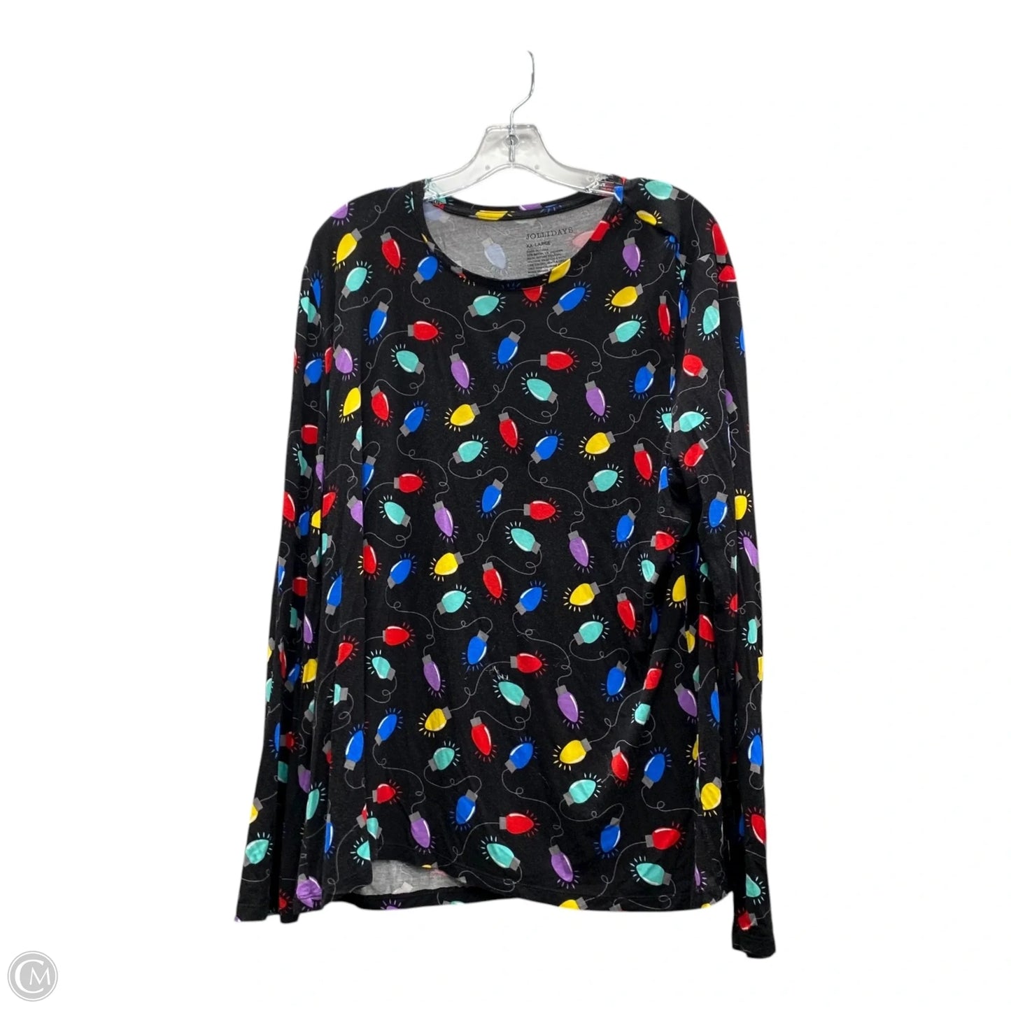 Top Long Sleeve By Jolidays  In Black, Size: 1x