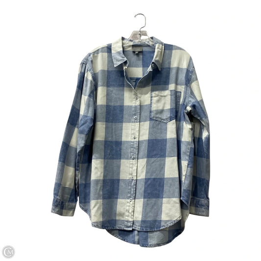 Top Long Sleeve By Cme In Blue, Size: L