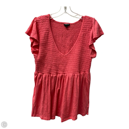Top Short Sleeve By Torrid In Pink, Size: 2x