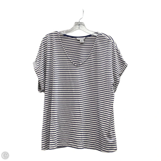 Top Short Sleeve By Tommy Bahama In Blue & Cream, Size: L
