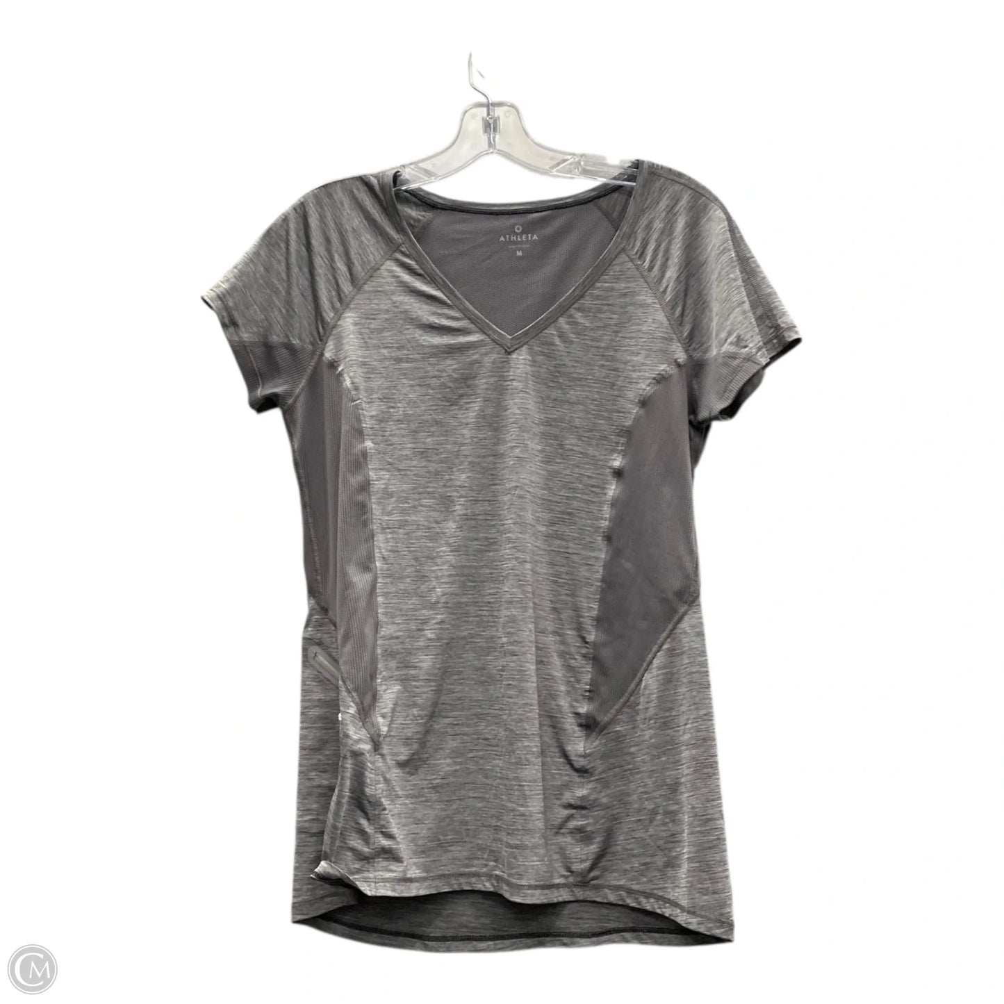 Athletic Top Short Sleeve By Athleta In Grey, Size: M