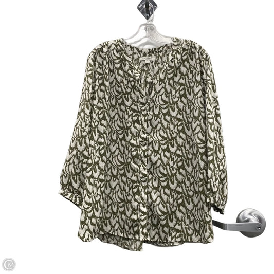 Top Long Sleeve By Jachs Girlfirend In Green & White, Size: Xl
