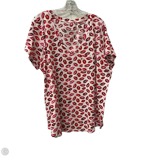 Top Short Sleeve By Torrid In Pink & Red, Size: 3x