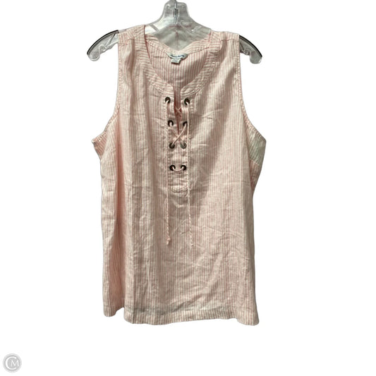 Top Sleeveless By Tommy Bahama In Pink & White, Size: Xl