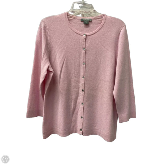Sweater Cardigan Cashmere By Ann Taylor In Pink, Size: Xl