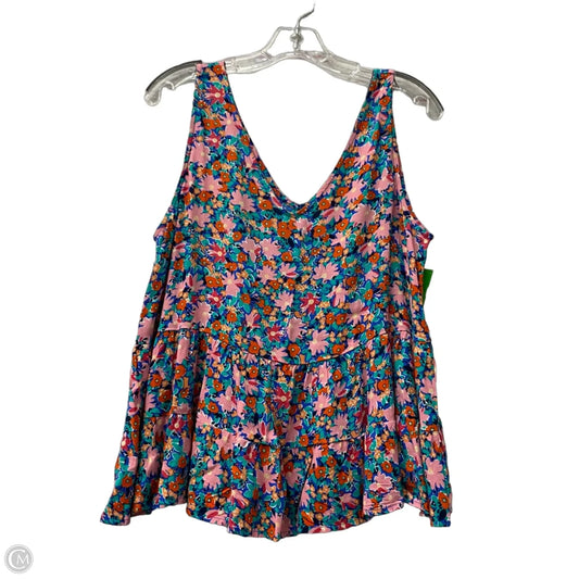 Top Sleeveless By Loft In Floral Print, Size: M