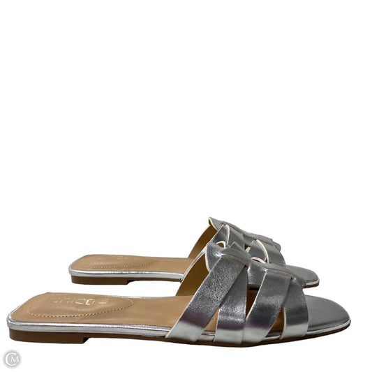 Sandals Flats By Chicos In Silver, Size: 8.5