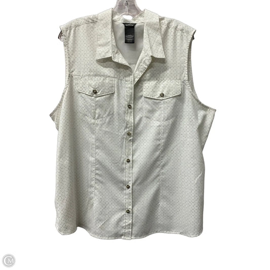Top Sleeveless By Eddie Bauer In White, Size: 1x