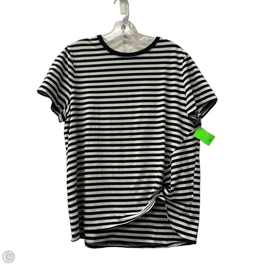 Top Short Sleeve By Chicos In Black & White, Size: Xl