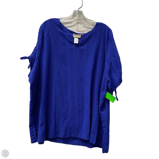 Top Short Sleeve By Alfred Dunner In Blue, Size: 3x