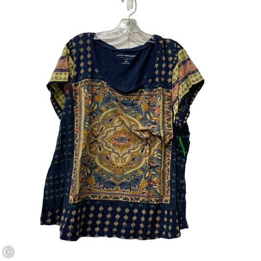 Top Short Sleeve By Lucky Brand In Navy, Size: 3x