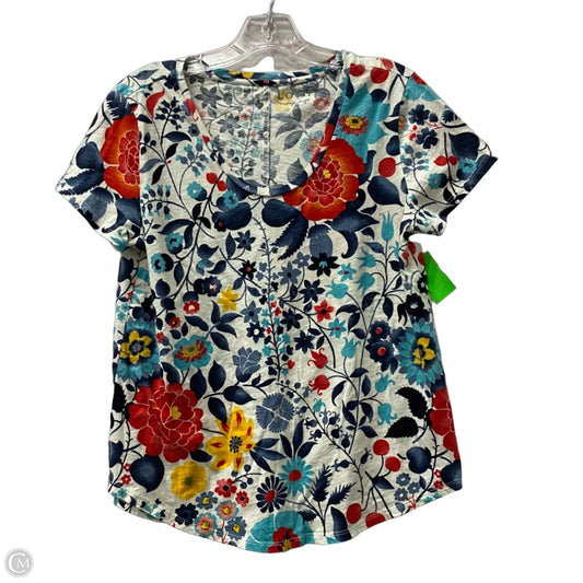 Top Short Sleeve By Loft In Floral Print, Size: M