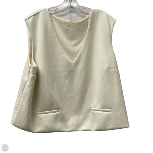 Top Sleeveless By A New Day In Cream, Size: 1x