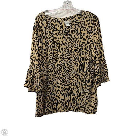 Top Long Sleeve By Chicos In Animal Print, Size: Xl