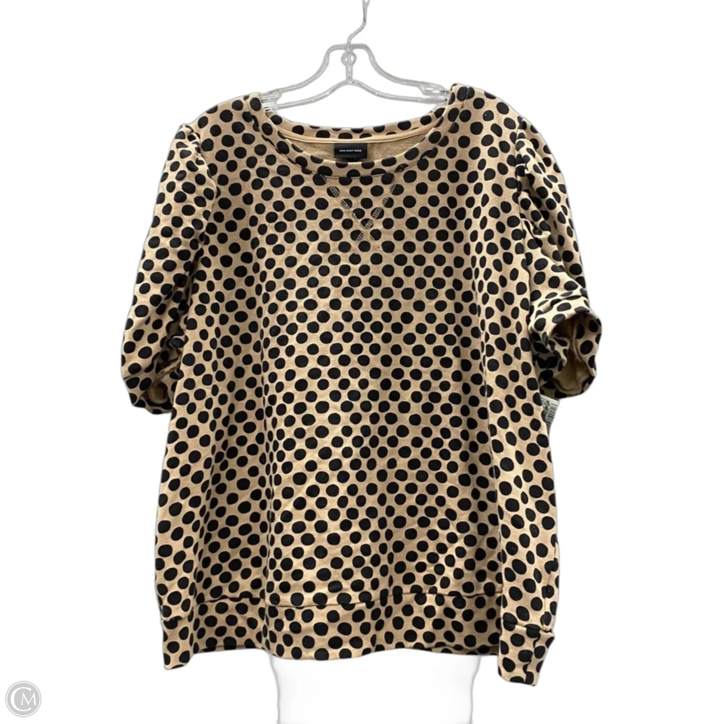 Top Short Sleeve By Who What Wear In Black & Tan, Size: 2x