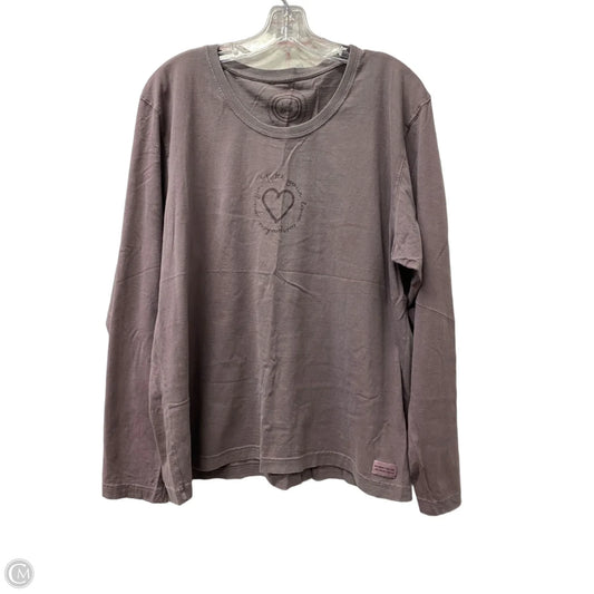 Athletic Top Long Sleeve Crewneck By Life Is Good In Purple, Size: Xl