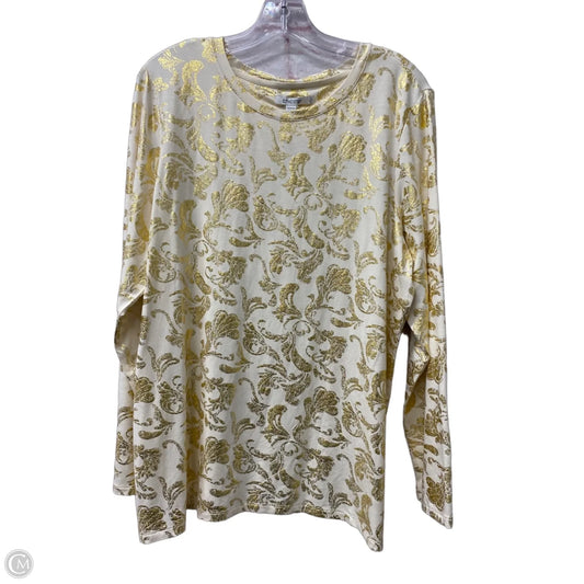 Top Long Sleeve By Chicos In Gold, Size: Xl