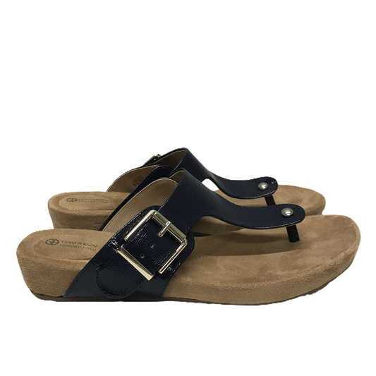 Navy Sandals Flats By Giani Bernini, Size: 7.5