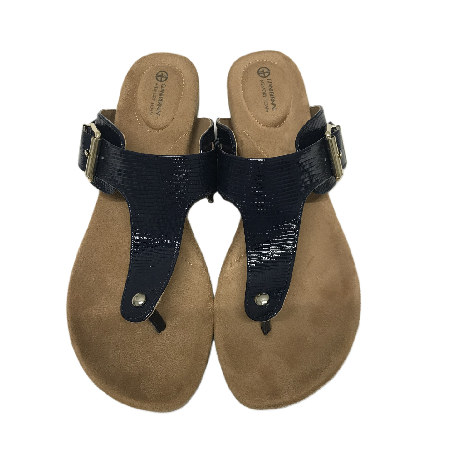 Navy Sandals Flats By Giani Bernini, Size: 7.5