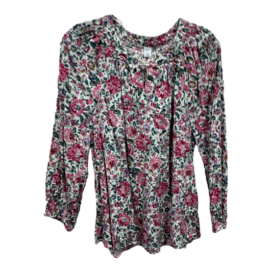 Floral Print Top Long Sleeve By Old Navy, Size: M