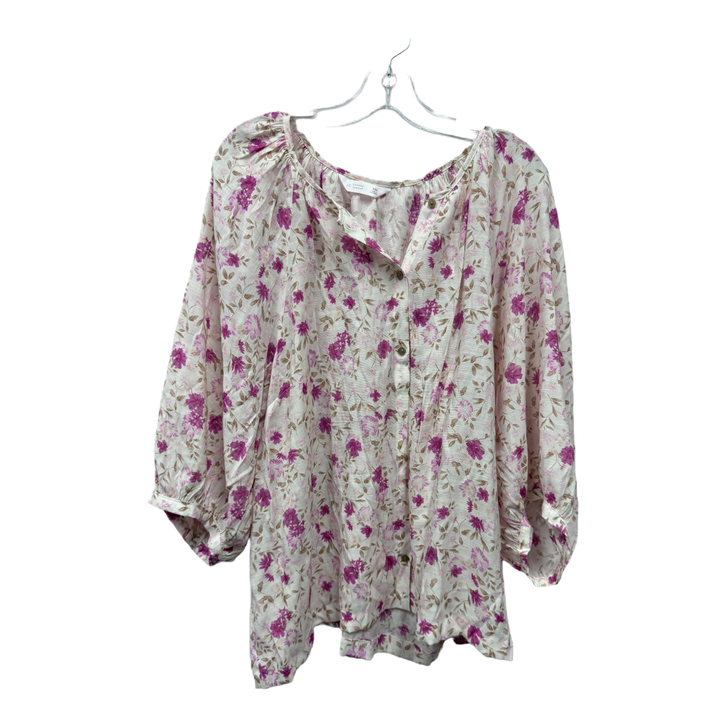 Pink Top Long Sleeve By Lc Lauren Conrad, Size: 1x