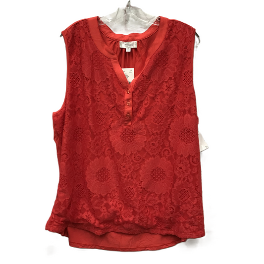Red Top Sleeveless By shannon ford, Size: 3x