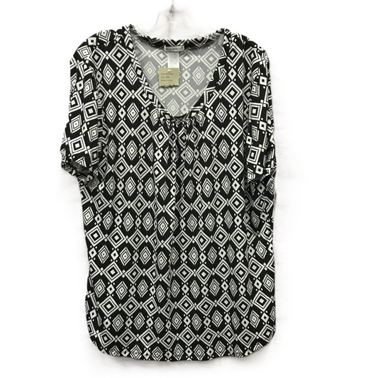 Black & White Top Short Sleeve By emily stacy, Size: 3x