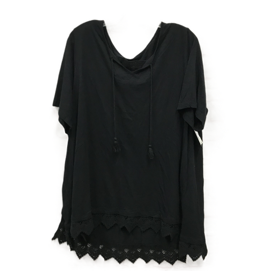 Black Top Short Sleeve By Catherines, Size: 1x