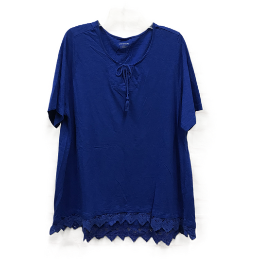 Blue Top Short Sleeve By Catherines, Size: 1x