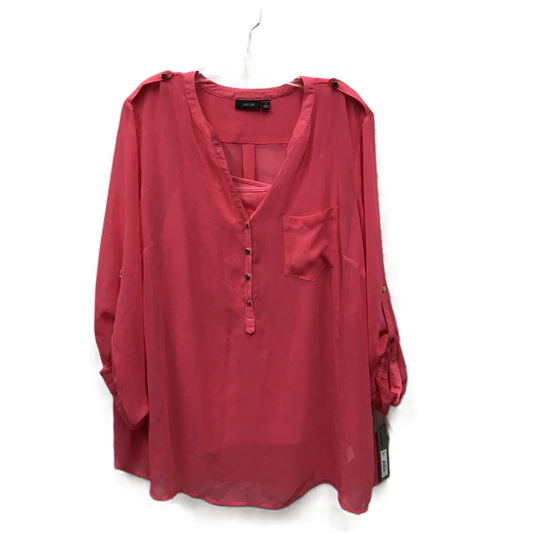 Pink Top Long Sleeve By Apt 9, Size: 2x