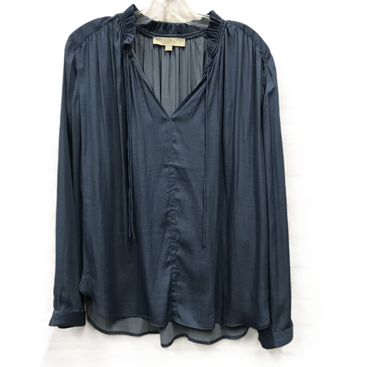 Blue Top Long Sleeve By Loft, Size: M