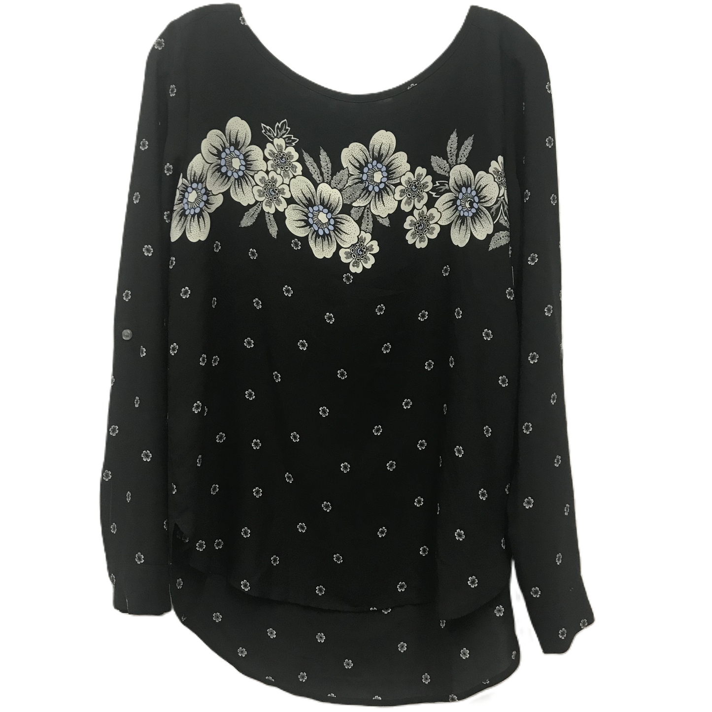 Black Top Long Sleeve By Loft, Size: M