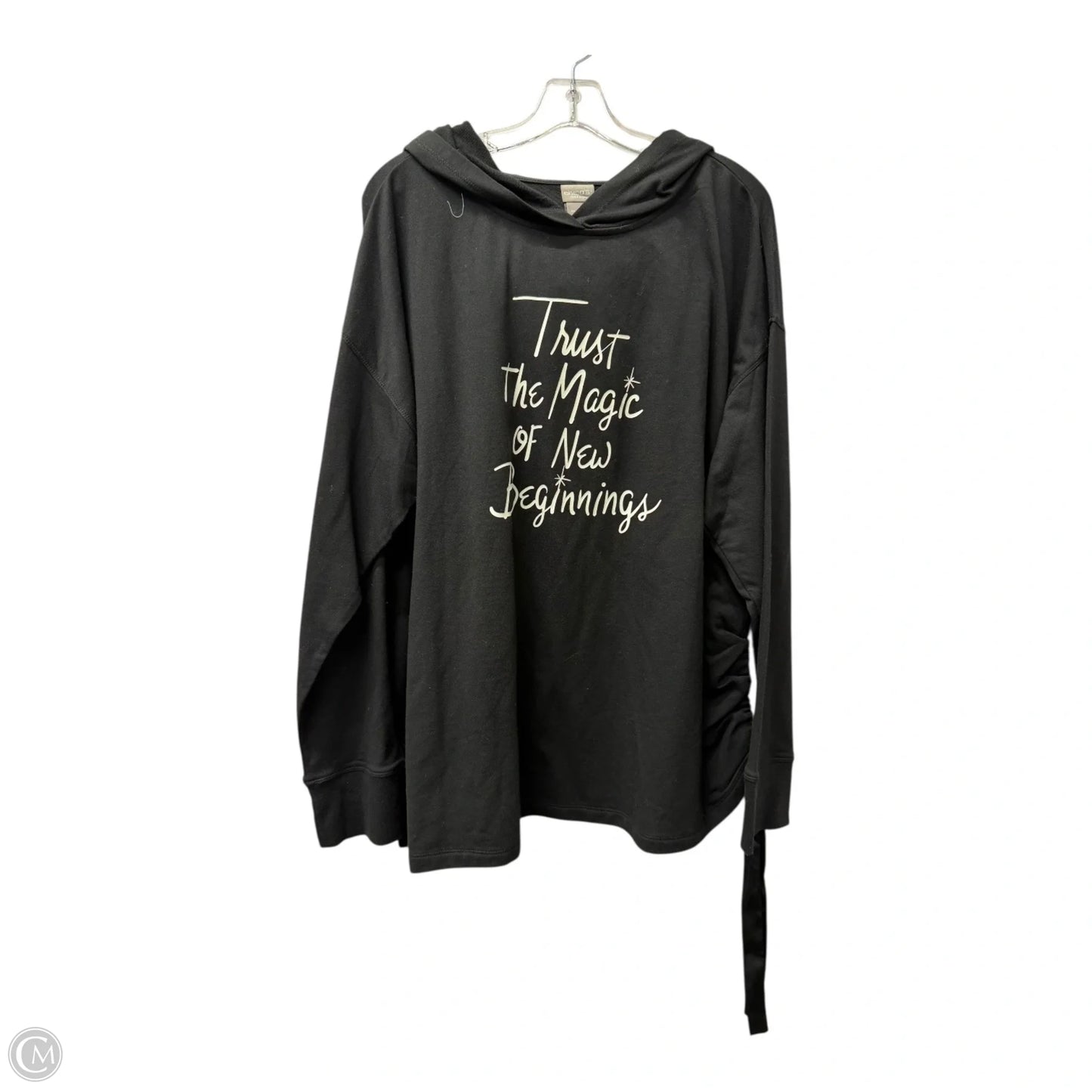 Athletic Top Long Sleeve Hoodie By Chicos In Black, Size: 2x