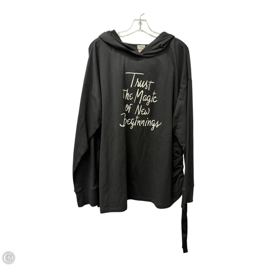 Athletic Top Long Sleeve Hoodie By Chicos In Black, Size: 2x