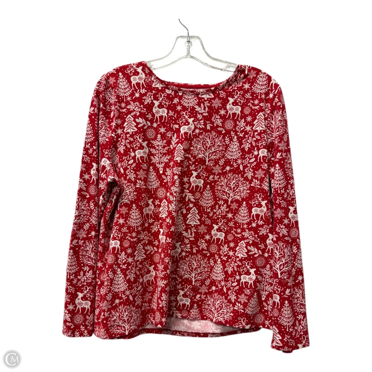 Top Long Sleeve Basic By Talbots In Red, Size: Xlp