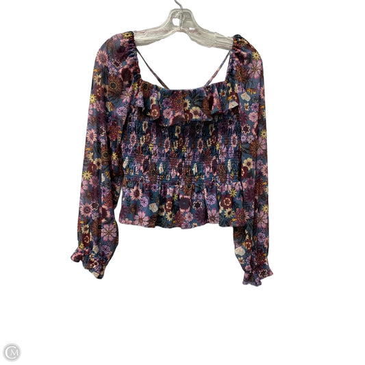 Top Long Sleeve By Lc Lauren Conrad In Blue & Purple, Size: M