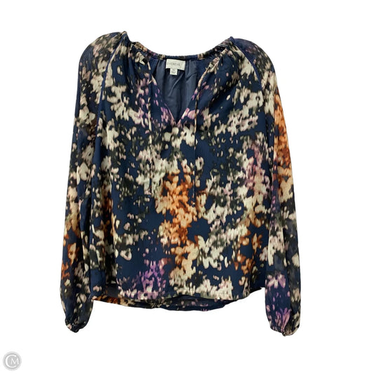 Top Long Sleeve By Evereve In Blue & Purple, Size: Xs