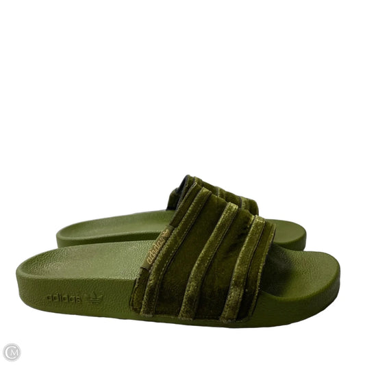 Sandals Flats By Adidas In Green, Size: 8