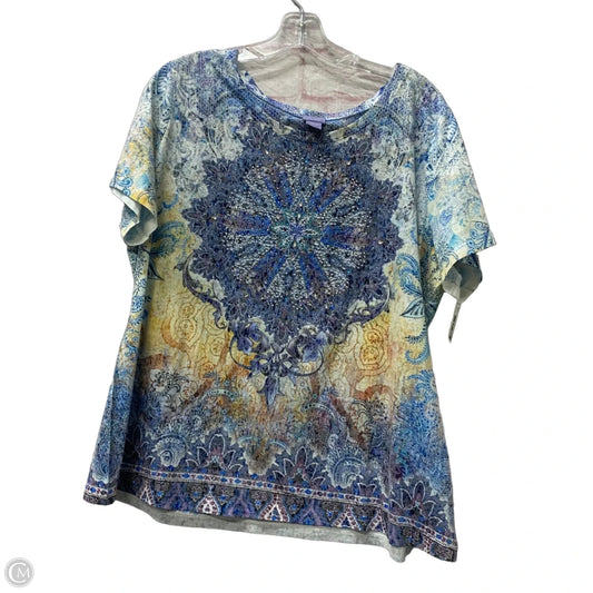 Top Short Sleeve By Laura Scott In Purple, Size: 2x