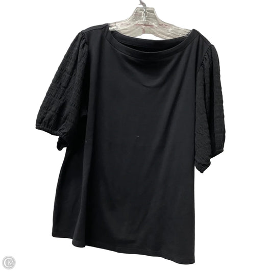 Top Short Sleeve By Croft And Barrow In Black, Size: 1x