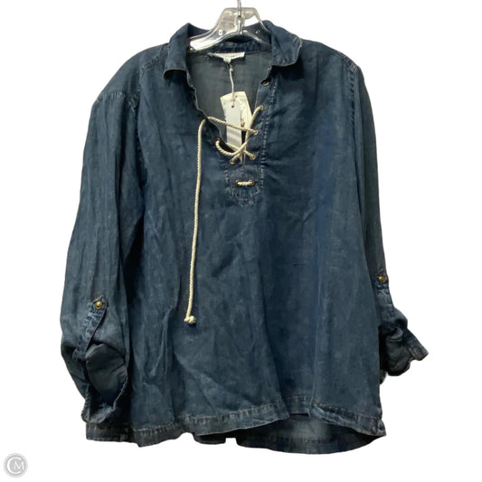 Top Long Sleeve By Jane And Delancey In Blue, Size: L