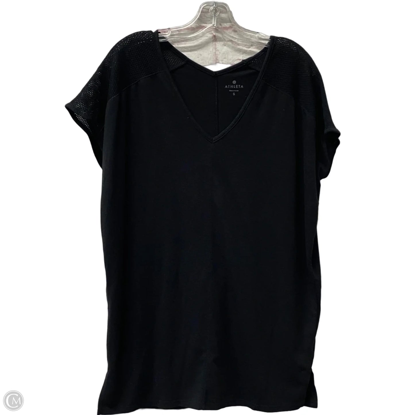 Athletic Top Short Sleeve By Athleta In Black, Size: S