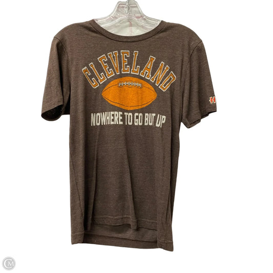 Athletic Top Short Sleeve By Homage In Brown & Orange, Size: Xs