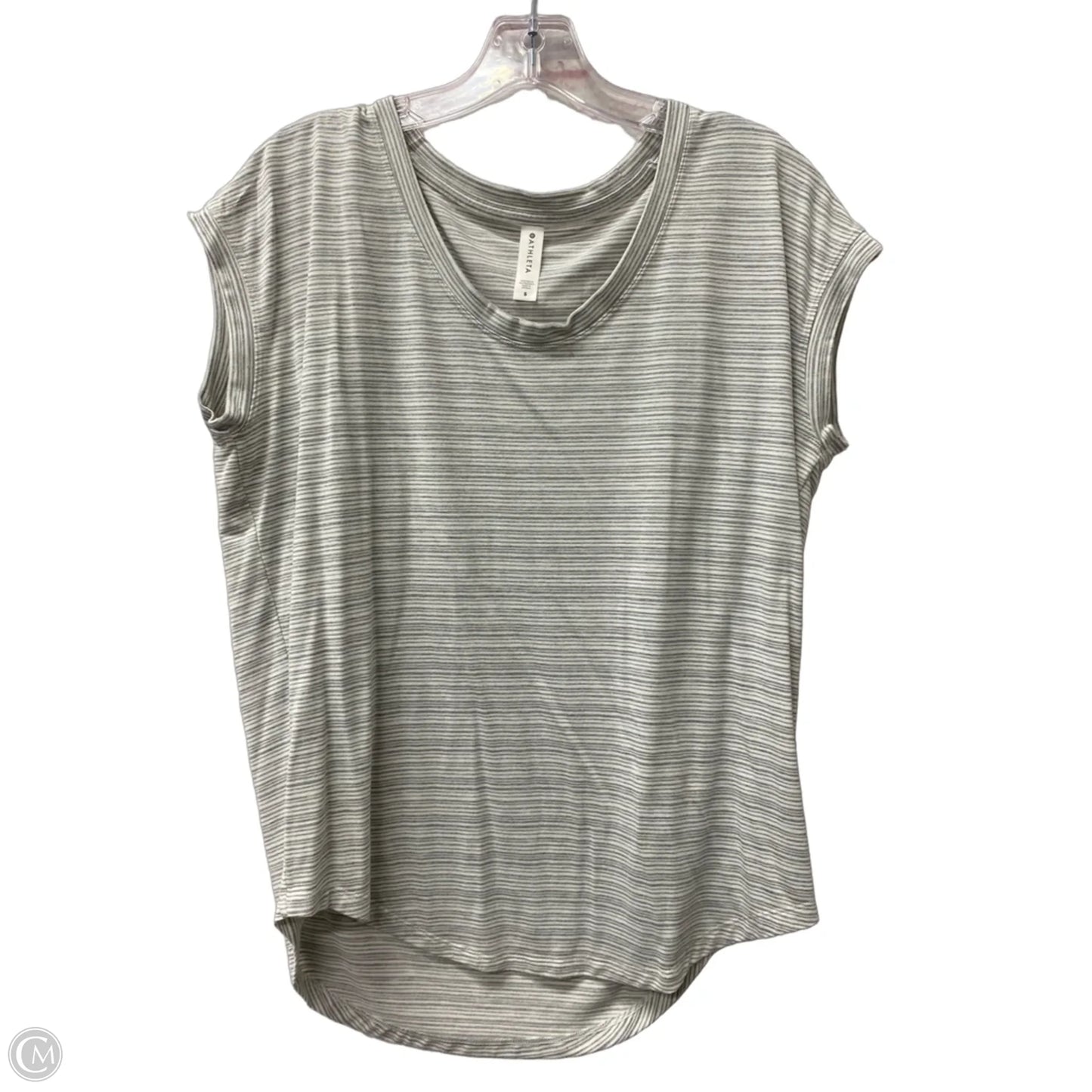 Athletic Top Short Sleeve By Athleta In Grey, Size: S