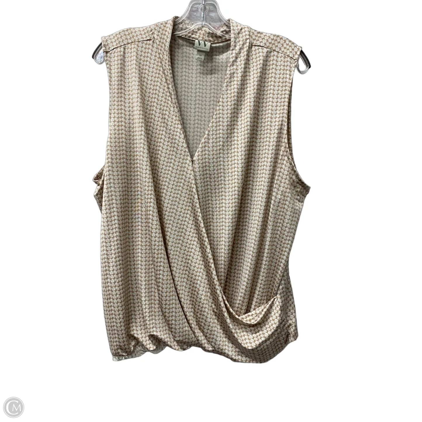 Top Sleeveless By Worthington In Tan, Size: 1x